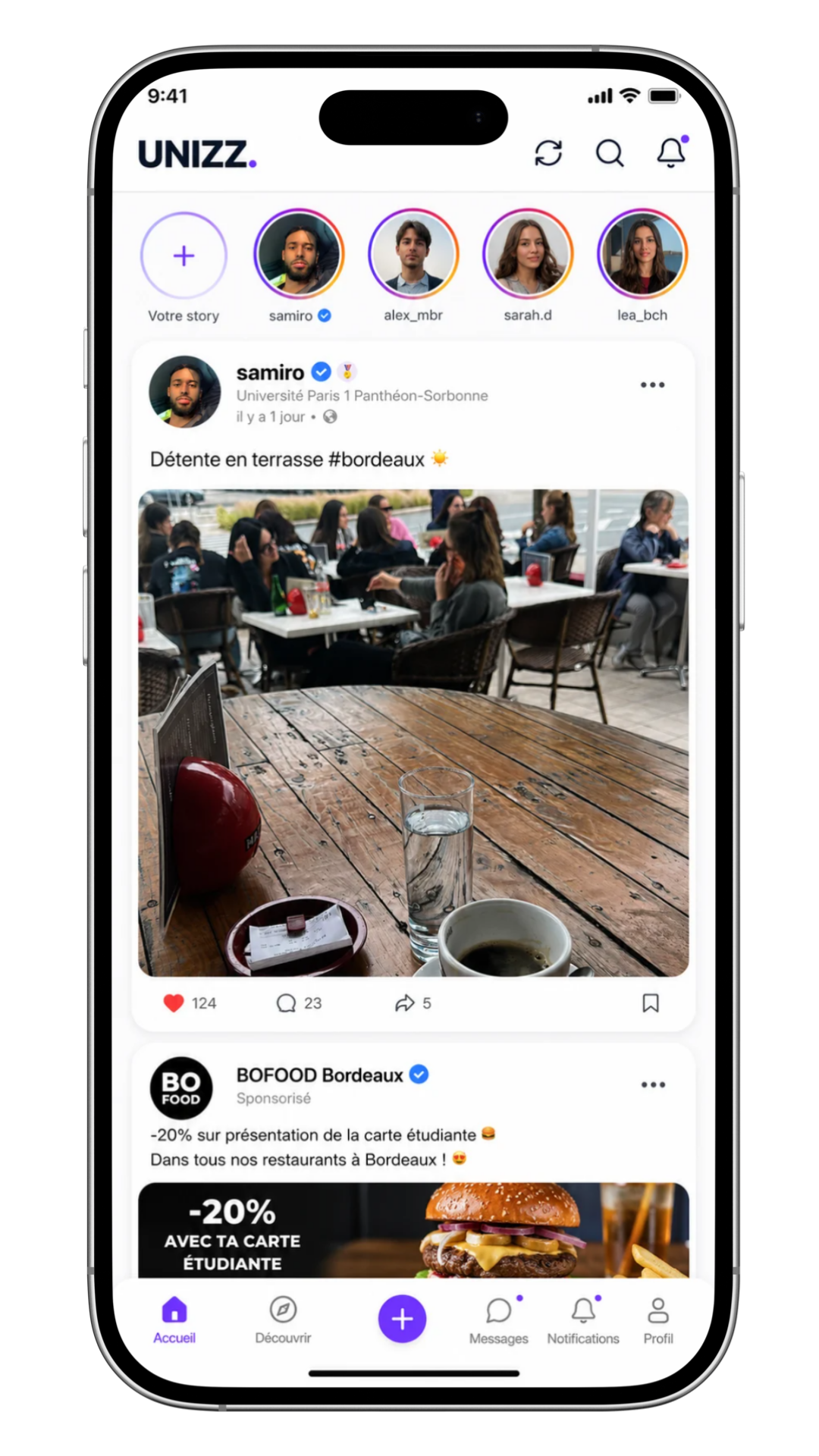 Fil d'actualité UNIZZ sur iPhone